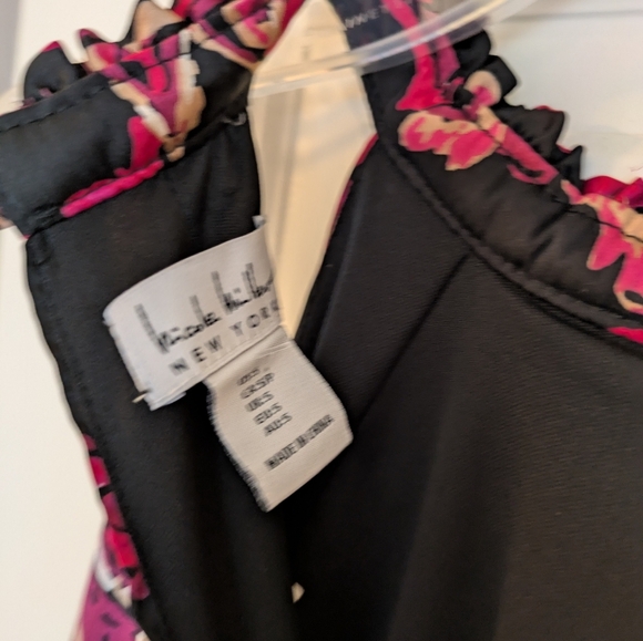 Nicole Miller Black and Pink Halter Smocked Dress S NWT - Picture 6 of 11